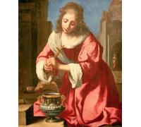 RZHRHJES Dipinto Astratto Decorativo Tela Immagini Stampe Immagine la Sacra Prassedi di Jan Vermeer Van Delft per Decorazioni per la Casa 60x90cm