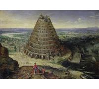 RZHRHJES Dipinto Astratto Decorativo Tela Immagini Stampe Immagine la Torre di Babele di Lucas Van Valckenborch per Decorazioni per la Casa 60x90cm