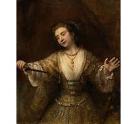 RZHRHJES Dipinto Astratto Decorativo Tela Immagini Stampe Immagine Lucrezia di Rembrandt Van Rijn per Decorazioni per la Casa 60x90cm