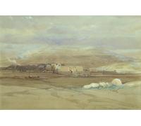 RZHRHJES Dipinto Astratto Decorativo Tela Immagini Stampe Immagine Medinet Habou Tebe di David Roberts per Decorazioni per la Casa 60x90cm