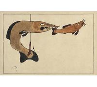RZHRHJES Dipinto Astratto Decorativo Tela Immagini Stampe Immagine su tela Picture Two Fish One on the Hook di Paul Klee per Decorazioni per la Casa 60x90cm