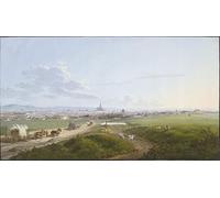 RZHRHJES Dipinto Astratto Decorativo Tela Immagini Stampe Immagine Veduta di Vienna Dal filatore sulla croce di Jakob Alt per Decorazioni per la Casa 60x90cm