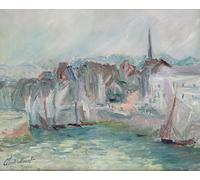 RZHRHJES Mural Dipinto Poster su Tela Quadri su Tela Barche nel porto di Honfleur di Claude Monet per Decorazioni per la Casa 60x90cm