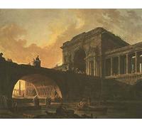 RZHRHJES Mural Dipinto Poster su Tela Quadri su Tela Composizione architettonica di Hubert Robert per Decorazioni per la Casa 60x90cm