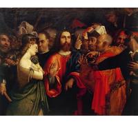 RZHRHJES Mural Dipinto Poster su Tela Quadri su Tela Cristo e l'adultera del famoso artista per Decorazioni per la Casa 60x90cm