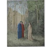 RZHRHJES Mural Dipinto Poster su Tela Quadri su Tela Dante parla con Pia De Tolomei di Gustave Dore per Decorazioni per la Casa 60x90cm