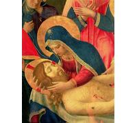 RZHRHJES Mural Dipinto Poster su Tela Quadri su Tela Deposizione dalla croce della Vergine Maria a tempera dorata del Beato Angelico per Decorazioni per la Casa 60x90cm