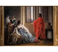 RZHRHJES Mural Dipinto Poster su Tela Quadri su Tela Giorgio Cornaro Sent to Cyprus by Francesco Hayez per Decorazioni per la Casa 60x90cm