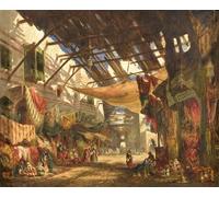 RZHRHJES Mural Dipinto Poster su Tela Quadri su Tela il Carpet Bazaar Cairo di William Muller per Decorazioni per la Casa 60x90cm