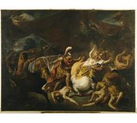 RZHRHJES Mural Dipinto Poster su Tela Quadri su Tela la Battaglia dei Lapiti e dei Centauri di Jean François De Troy per Decorazioni per la Casa 60x90cm