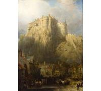 RZHRHJES Mural Dipinto Poster su Tela Quadri su Tela La città e il castello di Edimburgo di David Roberts per Decorazioni per la Casa 60x90cm