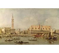 RZHRHJES Mural Dipinto Poster su Tela Quadri su Tela la Piazzetta e il Palazzo Ducale Dal Bacino di San Marco di Francesco Guardi per Decorazioni per la Casa 60x90cm