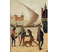 RZHRHJES Mural Dipinto Poster su Tela Quadri su Tela Leggenda di Sant'Orsola Particolare Arrivo degli Ambasciatori Temperaa su tela di Vittore Carpaccio per Decorazioni per la Casa 60x90cm