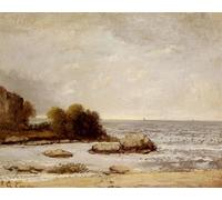 RZHRHJES Mural Dipinto Poster su Tela Quadri su Tela Marine De Saint Aubin di Gustave Courbet per Decorazioni per la Casa 60x90cm