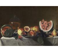 RZHRHJES Mural Dipinto Poster su Tela Quadri su Tela Natura morta con frutta e caraffa del Pensionante De Saraceni per Decorazioni per la Casa 60x90cm
