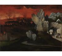 RZHRHJES Mural Dipinto Poster su Tela Quadri su Tela Paesaggio con la distruzione di Sodoma e Gomorra di Joachim Patinir per Decorazioni per la Casa 60x90cm