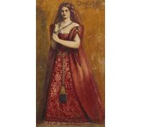 RZHRHJES Mural Dipinto Poster su Tela Quadri su Tela Rosso Vestita di Dante Gabriel Charles Rossetti per Decorazioni per la Casa 60x90cm