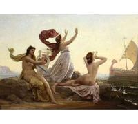 RZHRHJES Mural Dipinto Poster su Tela Quadri su Tela Ulisse e le sirene di Marie-francois Firmin-girard per Decorazioni per la Casa 60x90cm
