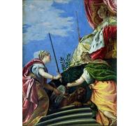 RZHRHJES Mural Dipinto Poster su Tela Quadri su Tela Venezia in trono tra giustizia e pace di Paolo Veronese per Decorazioni per la Casa 60x90cm
