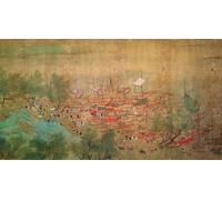 RZHRHJES Murale Tela Nordico Pittura Il tour di Kiang-han imperatore Kang Shi in After Chaio Ping Chen della scuola cinese della dinastia Qing per L'arredamento Della Camera da Letto 60x90cm