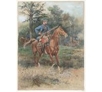 RZHRHJES Pittura su Tela di Paesaggio Riproduzione Dipinto Stampe da Parete Per Quadri Chasseur à Cheval di Jean Baptiste Edouard Dettagli per la Decorazione Della Parete 60x90cm