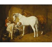 RZHRHJES Pittura su Tela di Paesaggio Riproduzione Dipinto Stampe da Parete Per Quadri Ferri il favorito di John Frederick Herring Senior per la Decorazione Della Parete 60x90cm