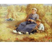 RZHRHJES Pittura su Tela di Paesaggio Riproduzione Dipinto Stampe da Parete Per Quadri Il riposo di mezzogiorno di William Kay Blacklock per la Decorazione Della Parete 60x90cm