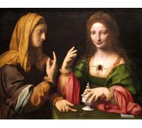 RZHRHJES Pittura su Tela di Paesaggio Riproduzione Dipinto Stampe da Parete Per Quadri la Conversione della Maddalena di Bernardino Luini per la Decorazione Della Parete 60x90cm