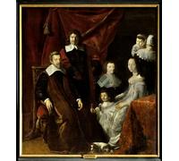 RZHRHJES Pittura su Tela di Paesaggio Riproduzione Dipinto Stampe da Parete Per Quadri la Famiglia di Henri Louis Habert De Montmort di Philippe De Champaigne per la Decorazione Della Parete 60x90cm