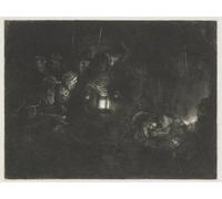 RZHRHJES Pittura su Tela di Paesaggio Riproduzione Dipinto Stampe da Parete Per Quadri l'Adorazione dei pastori di Rembrandt Van Rijn per la Decorazione Della Parete 60x90cm