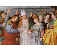 RZHRHJES Pittura su Tela di Paesaggio Riproduzione Dipinto Stampe da Parete Per Quadri lo Sposalizio della Vergine di famoso artista per la Decorazione Della Parete 60x90cm