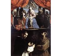 RZHRHJES Pittura su Tela di Paesaggio Riproduzione Dipinto Stampe da Parete Per Quadri lo Sposalizio mistico di santa Caterina d'Alessandria di Pietro Paolini per la Decorazione Della Parete 60x90cm