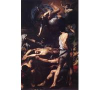 RZHRHJES Pittura su Tela di Paesaggio Riproduzione Dipinto Stampe da Parete Per Quadri Martirio di San Processo e Sanano di Jean De Boulogne Valentin per la Decorazione Della Parete 60x90cm