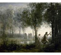 RZHRHJES Pittura su Tela di Paesaggio Riproduzione Dipinto Stampe da Parete Per Quadri Orfeo che guida Euridice dagli inferi di Jean Baptiste Camille Corot per la Decorazione Della Parete 60x90cm