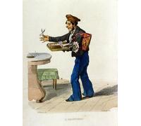 RZHRHJES Pittura su Tela di Paesaggio Riproduzione Dipinto Stampe da Parete Per Quadri Piccolo Mestiere della Città di Napoli di Filippo Palizzi per la Decorazione Della Parete 60x90cm