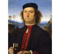 RZHRHJES Pittura su Tela di Paesaggio Riproduzione Dipinto Stampe da Parete Per Quadri Ritratto di Francesco Delle Opere di Pietro Perugino per la Decorazione Della Parete 60x90cm