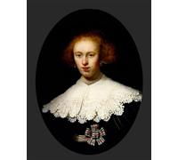 RZHRHJES Pittura su Tela di Paesaggio Riproduzione Dipinto Stampe da Parete Per Quadri Ritratto di giovane donna di Rembrandt Van Rijn per la Decorazione Della Parete 60x90cm
