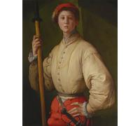 RZHRHJES Pittura su Tela di Paesaggio Riproduzione Dipinto Stampe da Parete Per Quadri Ritratto di un alabardiere Francesco Guardi di Jacopo Pontormo per la Decorazione Della Parete 60x90cm