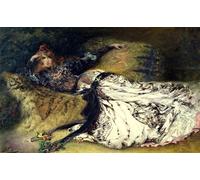 RZHRHJES Pittura su Tela di Paesaggio Riproduzione Dipinto Stampe da Parete Per Quadri Sarah Bernhardt di Georges Clairin per la Decorazione Della Parete 60x90cm