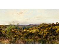 RZHRHJES Pittura su Tela di Paesaggio Riproduzione Dipinto Stampe da Parete Per Quadri Veduta di Crooksbury Hill di William Henry Millais per la Decorazione Della Parete 60x90cm