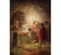 RZHRHJES Quadro su Tela Murale Tela da Arte Stampe Bibbia del presepe di William Brassey Hole per L'arredamento Della Camera da Letto 60x90cm