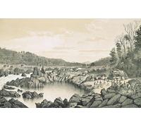RZHRHJES Quadro su Tela Murale Tela Nordico Pittura Accampamento francese sulle rive del fiume Mekong di Louis Delaporte per L'arredamento Della Camera da Letto 60x90cm