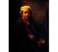RZHRHJES Quadro su Tela Murale Tela Nordico Pittura Autoritratto davanti al cavalletto di Rembrandt Van Rijn per L'arredamento Della Camera da Letto 60x90cm