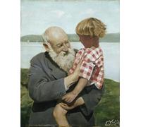 RZHRHJES Quadro su Tela Murale Tela Nordico Pittura Autoritratto di Christian Krohg per L'arredamento Della Camera da Letto 60x90cm