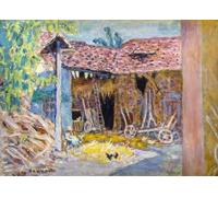 RZHRHJES Quadro su Tela Murale Tela Nordico Pittura Cortile di una fattoria o fienile di Pierre Bonnard per L'arredamento Della Camera da Letto 60x90cm