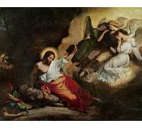 RZHRHJES Quadro su Tela Murale Tela Nordico Pittura Cristo nell'orto degli ulivi di Ferdinandeugene Delacroix per L'arredamento Della Camera da Letto 60x90cm