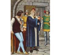 RZHRHJES Quadro su Tela Murale Tela Nordico Pittura Doge Francesco Foscari Telling His Son to Obey the Orders of the Republic by Tancredi Scarpelli per L'arredamento Della Camera da Letto 60x90cm