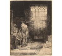 RZHRHJES Quadro su Tela Murale Tela Nordico Pittura Faust di Rembrandt Van Rijn per L'arredamento Della Camera da Letto 60x90cm