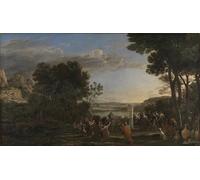 RZHRHJES Quadro su Tela Murale Tela Nordico Pittura Il culto del vitello d'oro di Claude Lorrain per L'arredamento Della Camera da Letto 60x90cm