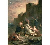 RZHRHJES Quadro su Tela Murale Tela Nordico Pittura il Martirio di Santo Stefano di Ferdinandeugene Delacroix per L'arredamento Della Camera da Letto 60x90cm